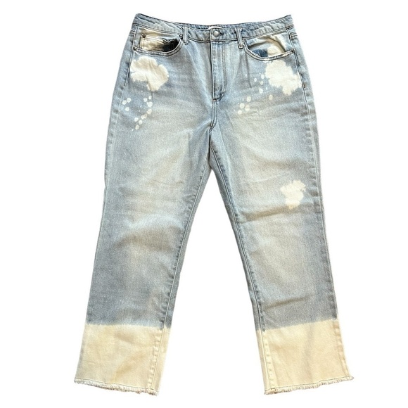 GB Juniors Jeans size 13 high rise crop boot cut bleach design - Picture 1 of 12